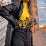Julyshy  Sexy Corset Underbust Women Gothic Corset Top Curve Shaper Modeling Strap Slimming Waist Belt Chain Lace Corsets Bustiers