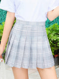 Julyshy  Preppy Style High Waist Solid Pleated Mini Skirt Women Summer Spring Korean Fashion Cute White A-Line Skirt Y2k Skort Clothes