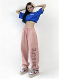 Julyshy Kpop Streetwear Pink Jogging Sweatpants Women Y2K Hip Hop Oversize Joggers Sports Pants Tracksuit Trousers Harajuku