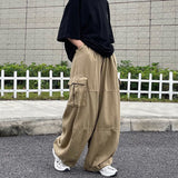 Julyshy Harajuku Streetwear Khaki Cargo Pants Women Oversize Pockets Hip Hop Black Wide Leg Trousers For Female Korean Fashion