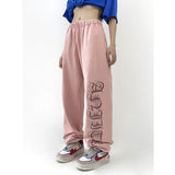 Julyshy Kpop Streetwear Pink Jogging Sweatpants Women Y2K Hip Hop Oversize Joggers Sports Pants Tracksuit Trousers Harajuku