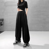 Julyshy Oversize Gray Joggers Sweatpants Women Korean Fashion Black Jogging Capri Sports Pants Loose Wide Leg Trousers Female